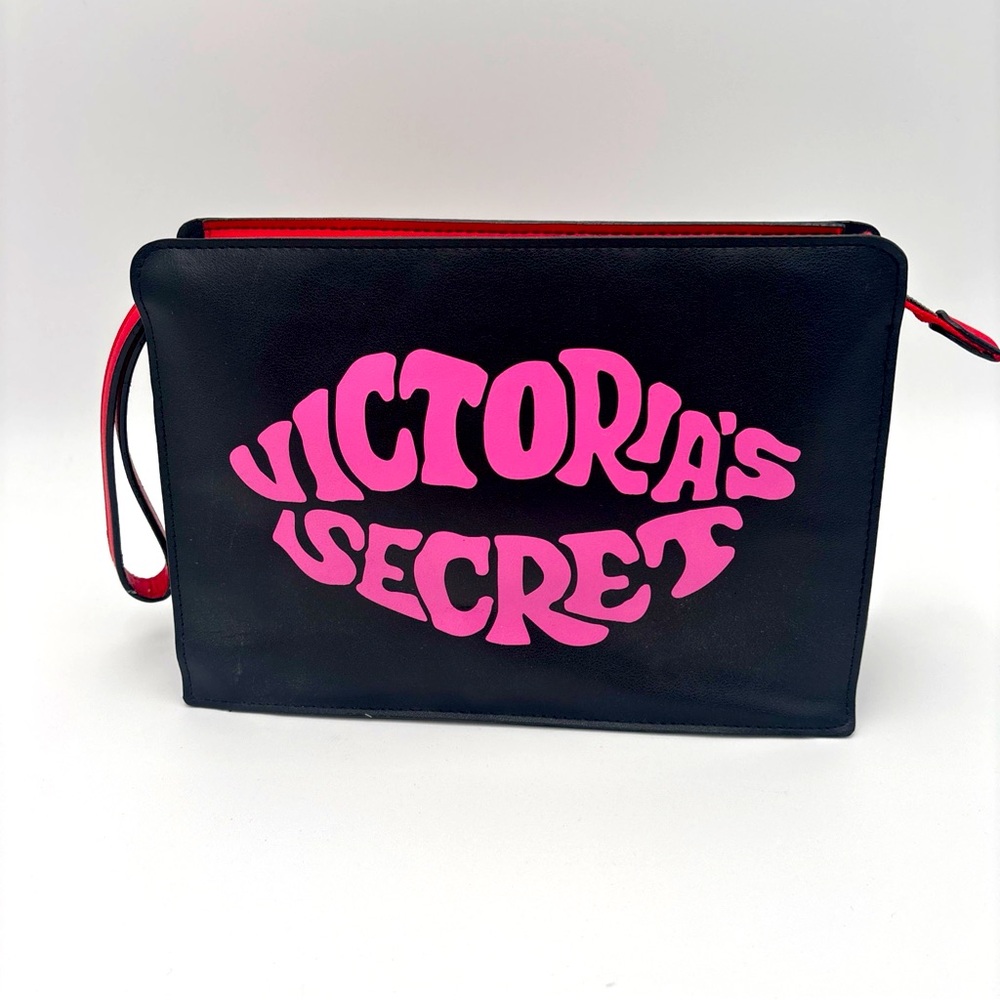 Victoria's Secretโ Black and Pink Cosmetic Case